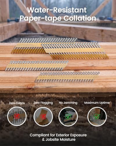 meite 35° Joist Hanger Nails 2-1/2'' x 0.148'' Hot-dip Galvanized 1,000PCS - size: 2-1/2 Inch