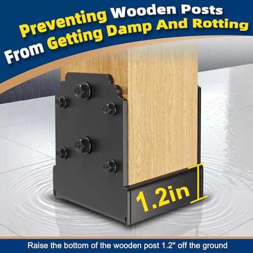 2 Pack 4X4 Post Base for Concrete, Heavy-Duty Post Anchor Bracket Kit - size: 4x4 post base (2 PCS)