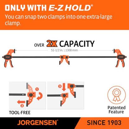 JORGENSEN E-Z Hold 2-Pack 24" 300LBS Load Indicator Woodworking Bar Clamps - size: 24 inch