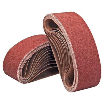 Taokyid 24 PCS 3x24 Sanding Belts for Belt Sander, 40 80 120 240 Grits - size: 3x24 inch