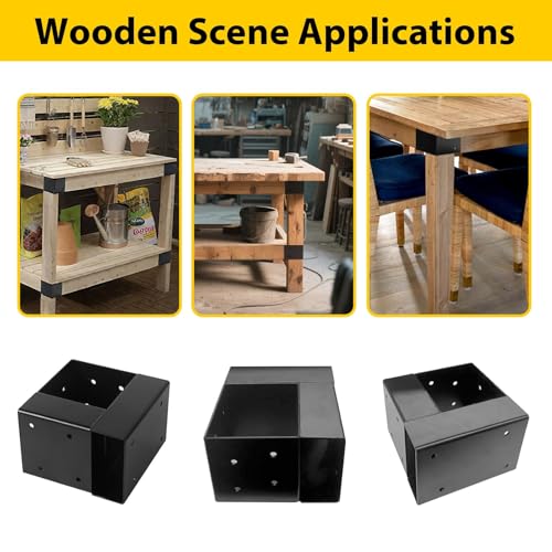 Workbench Bracket Kit, 8Pcs 3-Way Steel Brackets Fit 2x4 & 4x4 Wood