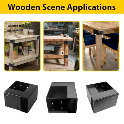 Workbench Bracket Kit, 8Pcs 3-Way Steel Brackets Fit 2x4 & 4x4 Wood