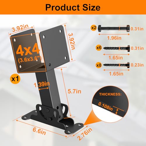 4x4 1Pcs Heavy Duty Adjustable Angle Pergola Brackets Kit - color: D, size: 1pcs