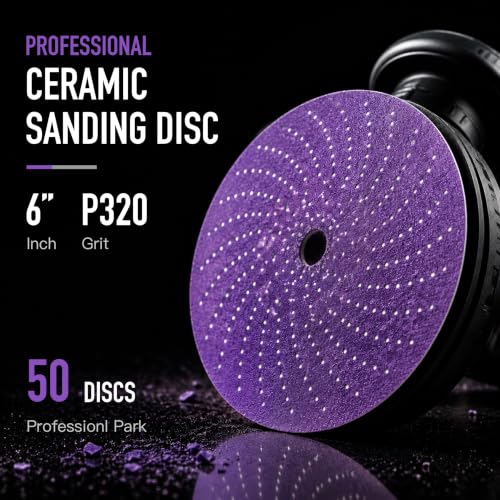 6 Inch 320+ Grit Sanding Discs 50 Pack