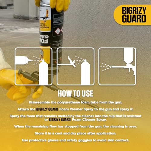 Spray Foam Gun Cleaner 16.9 Fl oz, Dissolves Uncured Expanding Foam, 1 Pack - size: 1 Pack, style: Foam Cleaner