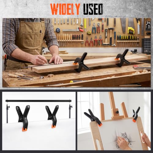 AJulyBee 8Pcs Bar Clamps for Woodworking, 6" & 12" Quick Grip F Clamps Set
