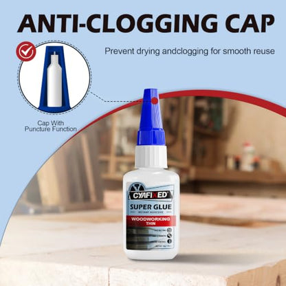 Super Thin CA Glue 30g, Professional Instant Super Glue for Woodworking - size: 1 oz