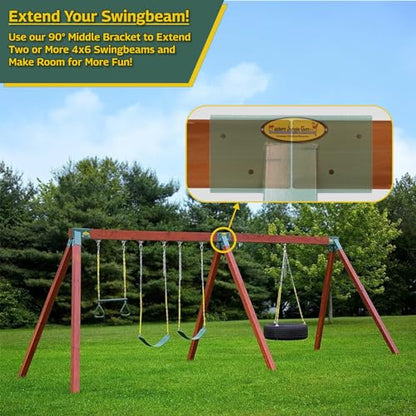 Eastern Jungle Gym 2 Easy 1-2-3 A-Frame Brackets & 1 Middle Bracket, Green - style: 2 A-Frame Brackets + A-Frame Middle Bracket