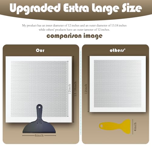 Drywall Repair Kit, 3 Pcs, 12x12in Self-Adhesive Patch with Sandpapers and Scrapers, Quick Fix for Large Holes, Cracks, Ceiling, Bathroom Wall Damage
