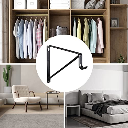 Closet Rod Brackets 11x9.5in, Closet Shelf Brackets 2 Pack, Black - size: 2 Pack, style: Black