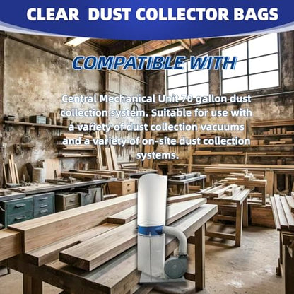 709563 Dust Collector Bags Clear Plastic 6 Pack