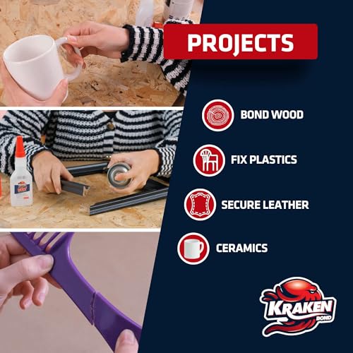 Kraken Bond Wow! CA Glue (3x1.75 oz) & Activator (3x6.75 fl oz) - Cyanoacrylate Glue for Woodworking, Craft & Repairs | Fast Bonding | 3 Pack - size: 3 Pack