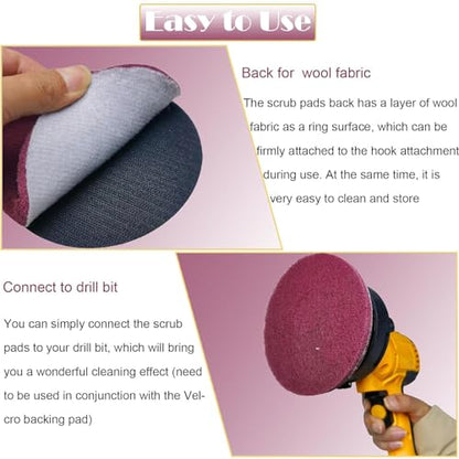 10 PCS 5 Inch 400 Grit Scrubber Scouring Pads Flocking Scuff Pads -Hoop and Loop Scuff Pads Conditioning Discs Polishing Pad for Furniture Automotive Cleaning, Rust Removal - style: 400 Grit