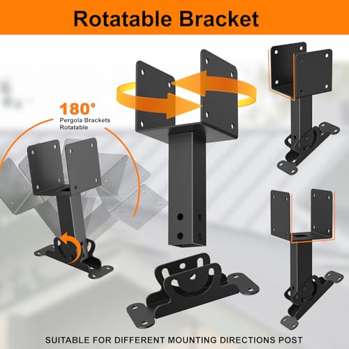4x4 1Pcs Heavy Duty Adjustable Angle Pergola Brackets Kit - color: D, size: 1pcs