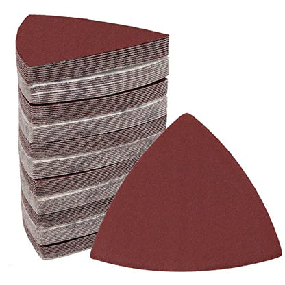 120 Pcs Triangle Sanding Pads, 400 Grits Detail Sander Sandpaper Hook and Loop Sanding Sheet,3-1/8"(80mm) Triangular Sandpaper for 3-1/8" Oscillating Multi Tool, No Holes - size: 400 Grit, style: No Hole