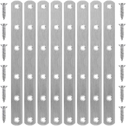 8 Pcs Straight Bracket Flat Braces 6 Inch Stainless Steel Straight Mending Plates for Wood, Heavy Duty Repair Fixing Joining Brackets with Screws - size: 8 PCS-6 inch