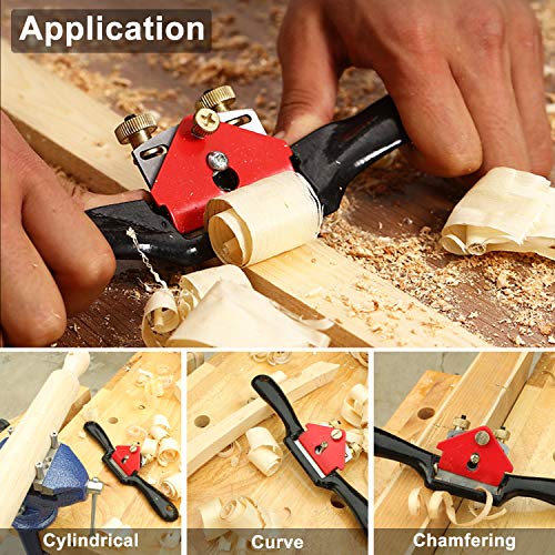 9"/10" Adjustable Flat Spokeshave Set with 6pcs Metal Blades & 1pc Plane