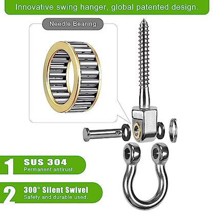 SELEWARE Heavy Duty Swing Hanger with Bearings, 4 Pack Porch Swing Hardware - color: U (5 Inch, 4 Pack)