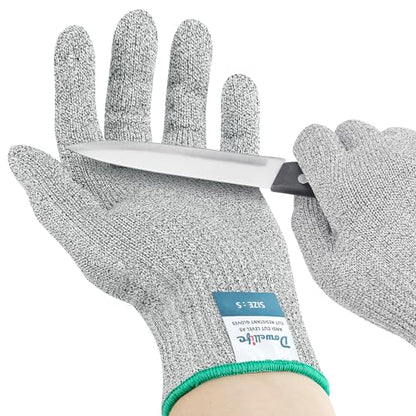 Dowellife Cut Resistant Gloves A9 Maximum Protection - Food Grade Kitchen & Chef Gloves for Food Prep, Knife Cutting, Mandoline Slicing, Butcher, Oyster Shucking, Fish Handling (X-Large) - color: Grey, size: X-Large (Pack of 1)
