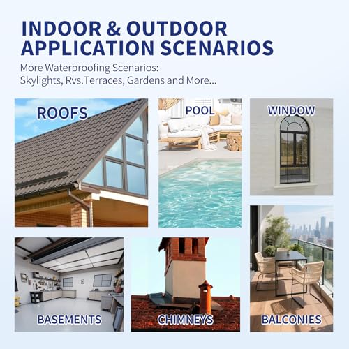 Transparent Waterproof Coating, 35 oz（2.2 lb） Invisible Sealant,Transparent Leak Proof Coating for Roof, Wall, Bathroom, Indoor & Outdoor