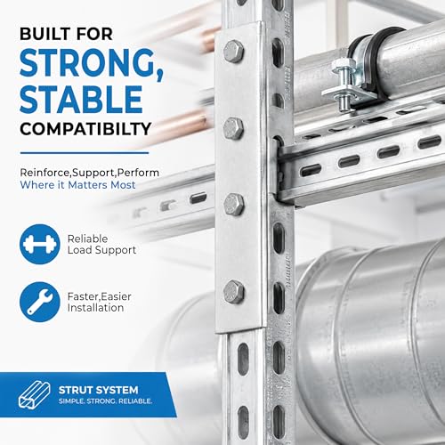 OHLECTRIC (5 Pack) 4-Hole Joist Splice Plates – Premium Zinc Electroplated Steel | 1-5/8" x 1/4", 9/16" Holes – Heavy-Duty Brackets for Wood, Metal, Framing & Furniture Repair