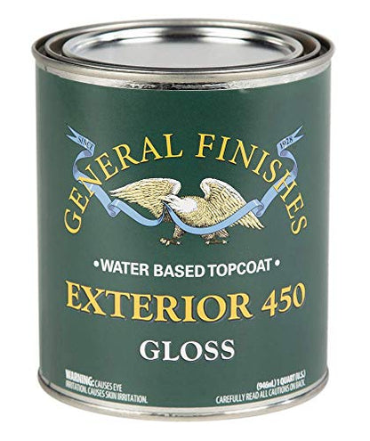 General Finishes Exterior 450 Water Based Topcoat, 1 Quart, Gloss - color: Gloss, size: 0.25 Gallon