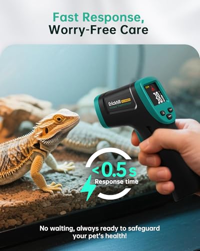 ERICKHILL ROOKMAX Infrared Thermometer Gun, Non-Contact Laser, Adjustable Emissivity, Color LCD, -58°F to 1472°F (-50°C to 800°C), for HVAC, Cooking & BBQ, Automotive, Freezer - Dark Green - color: Color LCD