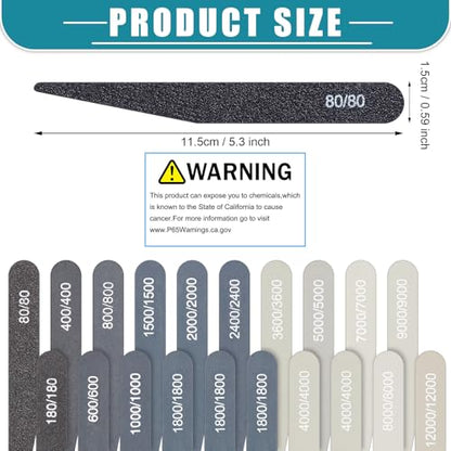 Honoson 20 Pcs Sanding Sticks Model, Low and High Grits, Stylish Style - style: Stylish Style