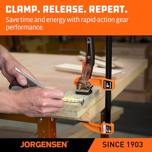 Jorgensen 8-Inch Bar Clamp Set, Ratcheting Bar Clamps, 2 Pack - size: 8 Inch