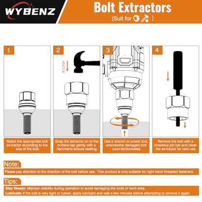 15PCS Bolt Extractor Set, 3/8" Drive Impact Bolt Lug Nut Remover Socket Kit - size: 15PCS