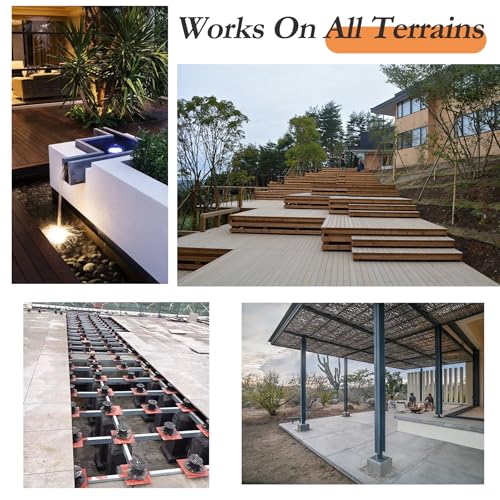 30 PCS Adjustable Deck Support Deck Blocks Plastic Pedestal Paver - size: Raising 1-3/16" to 2-3/8"