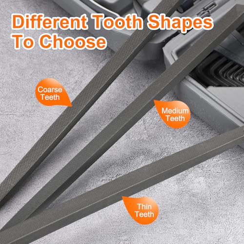 HARFINGTON 2 Pcs 12" Square Fine Cut File Double Cut Teeth Fine Metal File High Carbon Steel T12 without Handle for Metal Wood Finishing Roughing Shaping, Grey - size: 12", style: Fine Cut