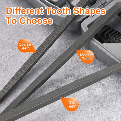 HARFINGTON 2 Pcs 12" Square Fine Cut File Double Cut Teeth Fine Metal File High Carbon Steel T12 without Handle for Metal Wood Finishing Roughing Shaping, Grey - size: 12", style: Fine Cut