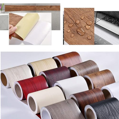 Wood Grain Repair Tape 3.15" x 32 feet Wood Grain Tape Self-Adhesive Wood Tape for Furniture Flooring Cabinets Doors Windows Handmade DIY (Red Oak Grain) - color: Red oak grain