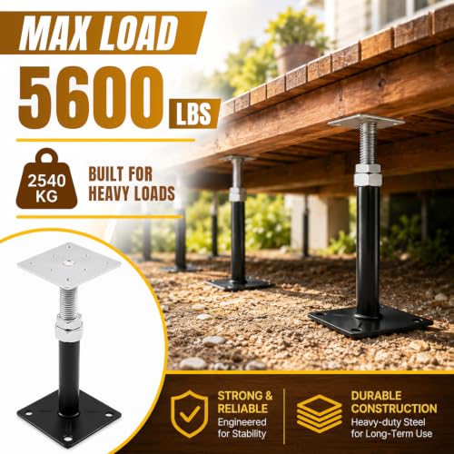 8 Pcs House Floor Jacks, 5" to 8" Adjustable Height - size: 5" to 8"