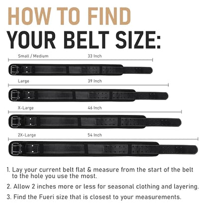 Fueri Electrician Tool Belt Combo with Back Support Padded Belt - color: Black and Beige, size: Large ( 36'' - 42'' )