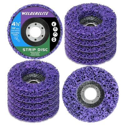 Paint Stripping Discs 12-Pack, 4-1/2" Purple Strip Disc Wheel for Angle Grinder, Ideal for Paint, Rust, and Grime Removal, Metal and Wood Stripping - style: 12 pack purple 4-1/2"