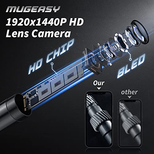 Endoscope Camera with Light, 1920P HD Borescope with 8 Lights (Single Lens)