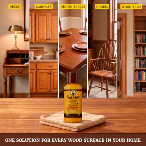 Howard Products Beeswax Wood Polish & Conditioner, Feed-N-Wax for Wood Furniture Polish, 4.7 oz, Orange - size: 4.7 Fl Oz (Pack of 1), style: Polish and Conditioner