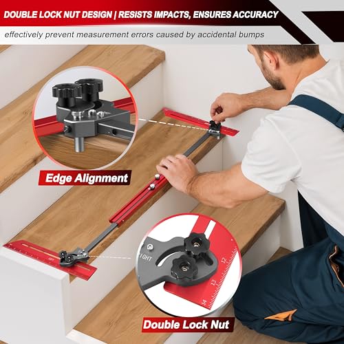 Portable Stair Tread Template Tool, Simple Assembly Stair Measuring Tool