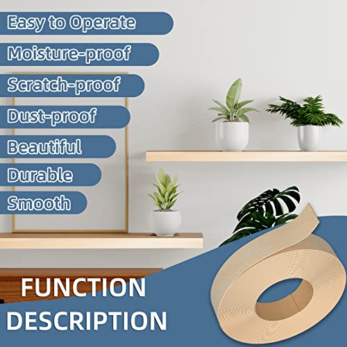 Birch Edge Banding, 1/2 inch x 50ft roll of Veneer Edge Banding Pre-glued Flexible, Wood Tape Banding for Cabinet Repair Furniture - color: Birch, size: 1/2"x 50ft