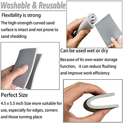 10 PCS 600 Grit 4.5 x 5.5 Inch Sanding Sponge Set, Wet or Dry Hand Sanding Sponges Sheet, Flexible Soft Foam Sand Block for Drywall, Corner Contour, Metal Wood - style: 600 Grit