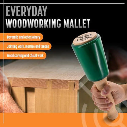 Schaaf Wood Carving Tools 15 oz Woodworking Mallet for Chisels & Gouges - color: Green