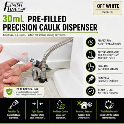 30mL Pre-Filled Precision Caulk Applicator Off WT 1-Pack - color: Off White