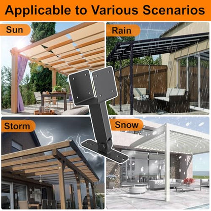 4x4 Heavy Duty Roof Riser Brackets Kit, 3PCS Adjustable Pergola Brackets - color: C, size: 3pcs