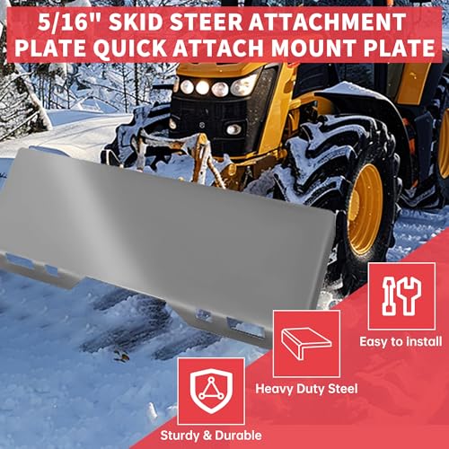 ECOTRIC 5/16" Skid Steer Attachment Plate Compatible with Bobcat & Kubota - size: 1 piece 5/16" thick
