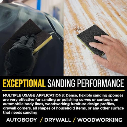 Dura-Gold Sanding Sponge for Wood, Metal, 240 Grit, 4.7" x 3.9", Box of 10 - style: 240 Grit