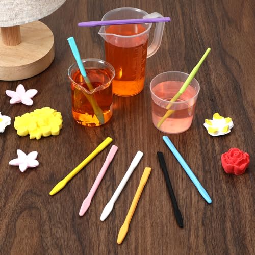 9PCS Colored Silicone Stir Sticks, Reusable Silicone Mixing Sticks