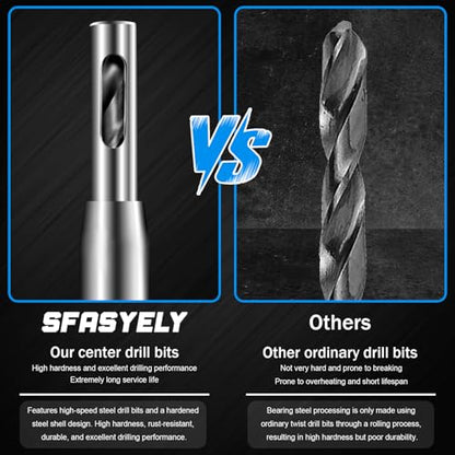 Self Centering Drill Bit Set – 3/32", 7/64", 9/64" Self Centering Drill Bit 1/4" Hex Shank VIX Bit with 1 Hex Key for #6 8 10 Screws – Perfect for Woodworking Door & Window Hinge Installation (6 PCS)