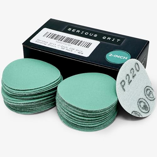 Serious Grit - 2-Inch P220 Grit Hook & Loop Sanding Discs - 50 Pack - style: 220 Grit